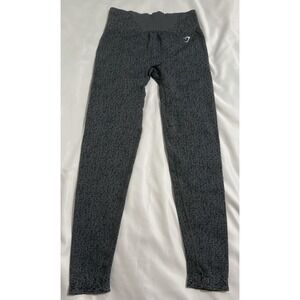 Gymshark Women's Small Marl Camo Seamless Leggings Gray Athletic Workout‎